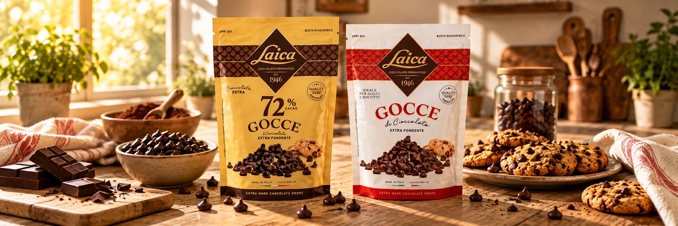 Gocce di cioccolato extra fondente Laica